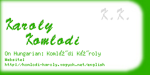 karoly komlodi business card